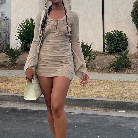 I am Gia - AMINA DRESS - TAN BURN OUT - S / TAN - Picture 4 of 4